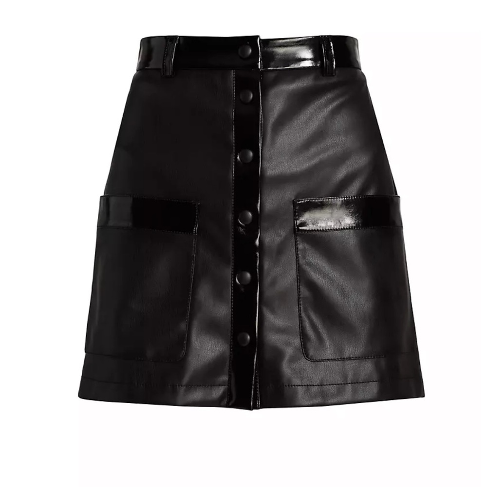 Staud Paper Faux Leather Miniskirt Size 0